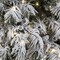 Haute Decor Berkshire 7.5 Foot Flocked Realistic Artificial Snowy Spruce Christmas Tree with 600 Warm White LED Lights and 54-inch Diameter, Hinged Branches